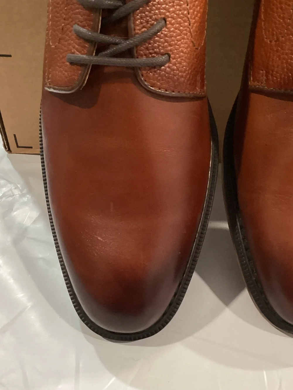 Nordstrom Rack Men’s 8M Cognac Leather Dress Shoes Ortholite